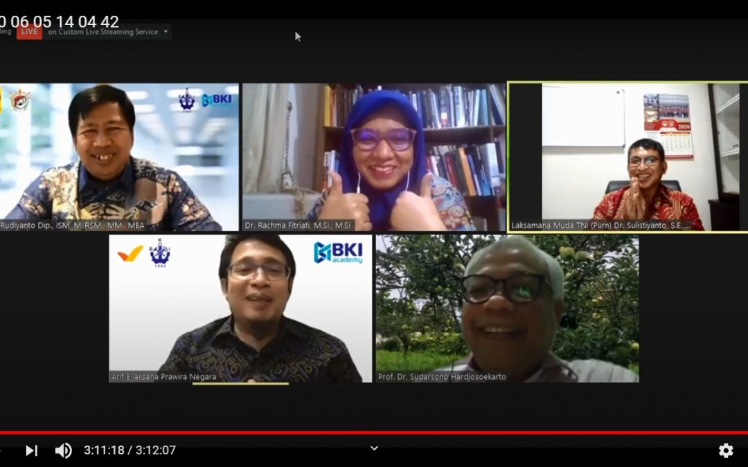 Webinar BKI Academy berkolaborasi bersama FISIP UI dan Universitas Pertahanan Indonesia